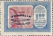 [Airmail - The First South American Route of Graf Zeppelin Airship - Airmail Stamps of 1928 Overprinted in Blue, type DK3]
