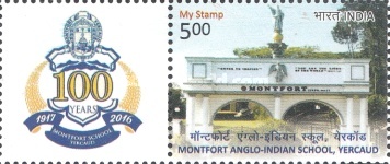 [The 100th Anniversary of the Montfort Anglo-Indian School, Yercaud - Personalized Vignette, type DPT]