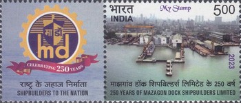 [The 250th Anniversary of the Mazagon Dock Shipbuilders Ltd. - Personalized Vignette, type FEU]