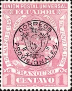[Provisional Stamps of 1896 Overprinted with Coat of Arms and "CORREOS PROVISIONALES", type AJ]