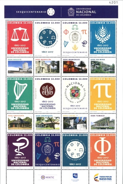 [The 150th Anniversary of the National University of Colombia, type ]