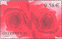 [Greeting Stamp - Roses, type BWB]