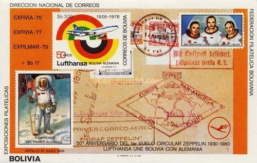 [Aviation Anniversaries - Moonlanding,Lufthansa & Zeppelin, type XIL]