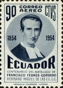 [Airmail - The 100th Anniversary of the Birth of Francisco Febres Cordero, 1854-1910, type ADF]