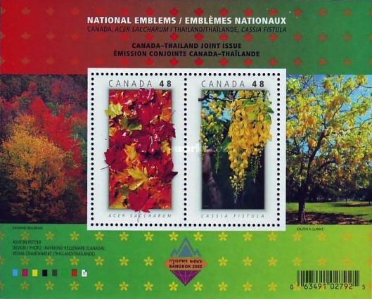 [Canada/Thailand Joint Issue - National Emblems, type ]