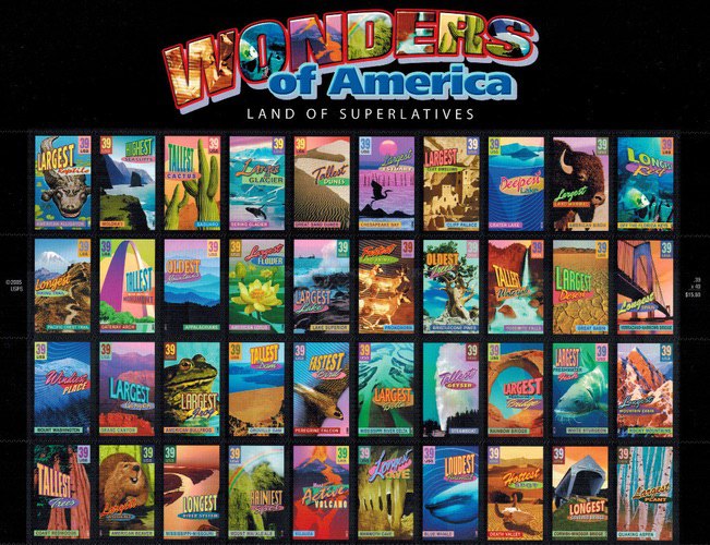 [Wonders of America - Land of Superlatives - Self-Adhesive, type ]