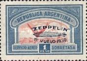 [Airmail - The First South American Route of Graf Zeppelin Airship - Airmail Stamps of 1928 Overprinted in Blue, type DK2]
