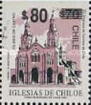[Churches on the Island of Chiloe - Various Stamps Surcharged, type AZJ]