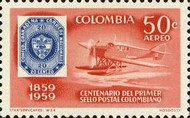 [Airmail - The 100th Anniversary of Colombian Stamps - Inscribed "1859 1959", type ZF]