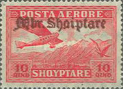 [Airmail Stamps of 1925 Overprinted "Mbr. Shquiptare", type BD1]