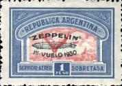 [Airmail - The First South American Route of Graf Zeppelin Airship - Airmail Stamps of 1928 Overprinted in Green, type DL3]