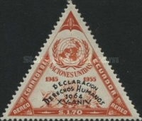 [Airmail - The 15th Anniversary of Declaration of Human Rights - Overprinted "DECLARATION DERECHOS HUMANOS 1964 XV-ANIV", type AOI]