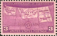 [The 50th Anniversary of the Statehood of North Dakota, South Dakota, Washington & Montana, type MA]