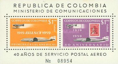[Airmail - The 40th Anniversary of Colombian "AVIANCA" Airmail Services, type ]