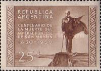 [The 100th Anniversary of the Death of San Martin, 1850-1950, type LI]