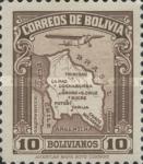 [Airmail - Map of Bolivia with Airplane, type BZ9]