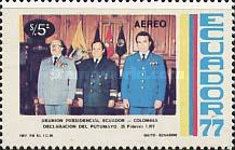 [Airmail - Meeting of the Presidents of Colombia and Ecuador - Fluorescent Paper, type BLM]