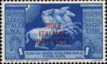 [Airmail - Italian Stamps No. 550-554 in Different Colors Overprinted "ISOLE ITALIANE DELL'EGEO", type CF]