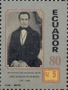 [The 200th Anniversary of the Birth of Jose Joaquin de Olmedo, Physician, type BOB1]