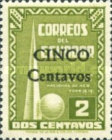 [Overprinted "CINCO Centavos" and Surcharged, type RB]