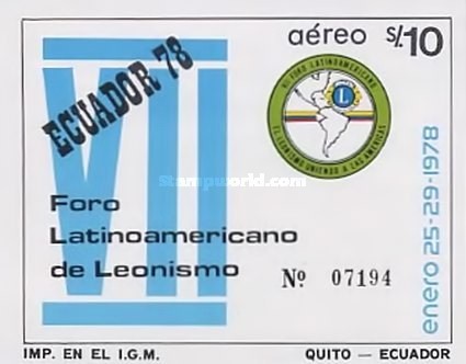 [Airmail - The 7th Meeting of Latin American Lions, type XMO]