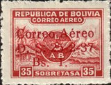 [Airmail - Overprinted "Correo Aéroe D.S. 25-2-37" & Surcharged, type BH8]