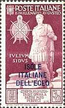 [Italian Stamps No. 540-549 in Different Colors Overprinted "ISOLE ITALIANE DELL'EGEO", type BX]