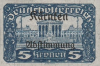 [Overprinted "Kärnten Abstimmung" - Referendum in Carinthia, type BF3]