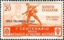 [Italian Postage Stamps in Different Colors Overprinted "ISOLE ITALIANE DELL'EGEO", type BD]