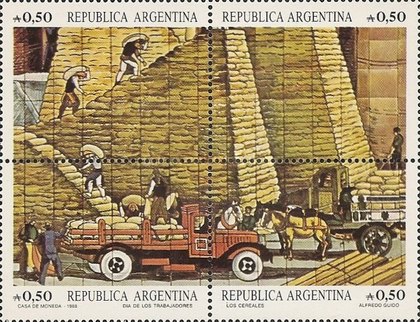 [Labour Day - Details of Mural "Cereals", Nueve de Julio Station, Buenos Aires Underground Railway, type ]
