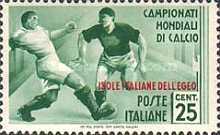 [Italian Stamps of 1934 in Different Colors Overprinted "ISOLE ITALIANE DELL'EGEO", type AV]
