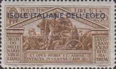 [Italian Stamps No 316-324 in Different Colors Overprinted "ISOLE ITALIANE DELL'EGEO", type R]