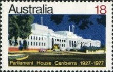 [The 50th Anniversary of the Parliamentary House in Canberra, 1927-1977, type RJ]