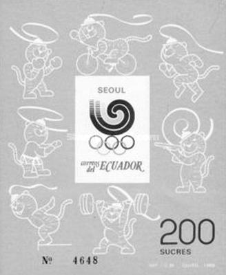 [Olympic Games - Seoul, Korea - Designs showing Hodori the Tiger, type XZH]