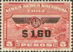[Airmail - Imprint of a Wing with Inscription "LAN" and Surcharged, type DK]