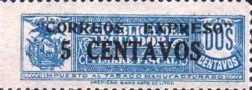 [Tobacco Tax Stamps Overprinted "CORREOS EXPRESO" and Surcharged, type HC]