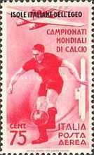 [Airmail - Football World Cup - Italian Stamps of 1934 in Different Colors Overprinted "ISOLE ITALIANE DELL'EGEO", type AY]