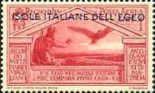 [Airmail - Italian Stamps No 325-328 in Different Colors Overprinted "ISOLE ITALIANE DELL'EGEO", type S1]
