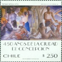 [The 450th Anniversary of City of Concepcion - Depicting Paintings by G. de la Fuente Riojas, type BMF]