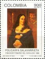 [Airmail - The 200th Anniversary of the Birth of Policarpa Salavarrieta, 1796-1817, type BNJ]