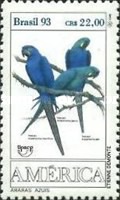 [America - Endangered Macaws, type CRT]