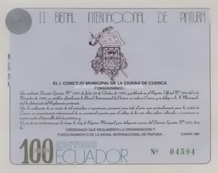 [The 2nd Art Biennale, Cuenca, type XZP]