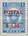 [Public Works Fiscal Stamps - Overprinted "TIMBRE DE LA CONSTRUCCION" and "POSTAL" and Surcharged, type BBO]