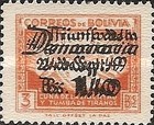 [Airmail - Surcharged "Triunfo de la - Democracia - 24 de Sept. 49 - Bs. 1.40", type ER5]