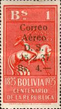 [Airmail - Overprinted "Correo Aéroe D.S. 25-2-37" & Surcharged, type BC1]