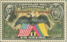 [Airmail - Welcome to Henry A. Wallace, Vice-President of U.S.A. - Overprinted "BIENVENIDO - WALLACE Abril 15 - 1943", type PG]