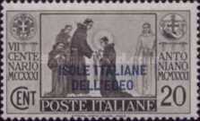 [Italian Stamps in Different Colors Overprinted "ISOLE ITALIANE DELL'EGEO", type U]