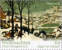 [Christmas - Paintings, Hunters in the Snow by Pieter Breughel dem Älteren. Self Adhesive Stamp, type DAO]