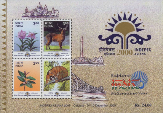 [Indepex Asiana 2000 International Stamp Exhibition, Calcutta - Flora and Fauna of Manipur and Tripura, type ]