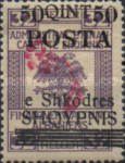 [Austrian Postage Stamps Handstamped in Black - Red Comet Shooting Left, type L6]